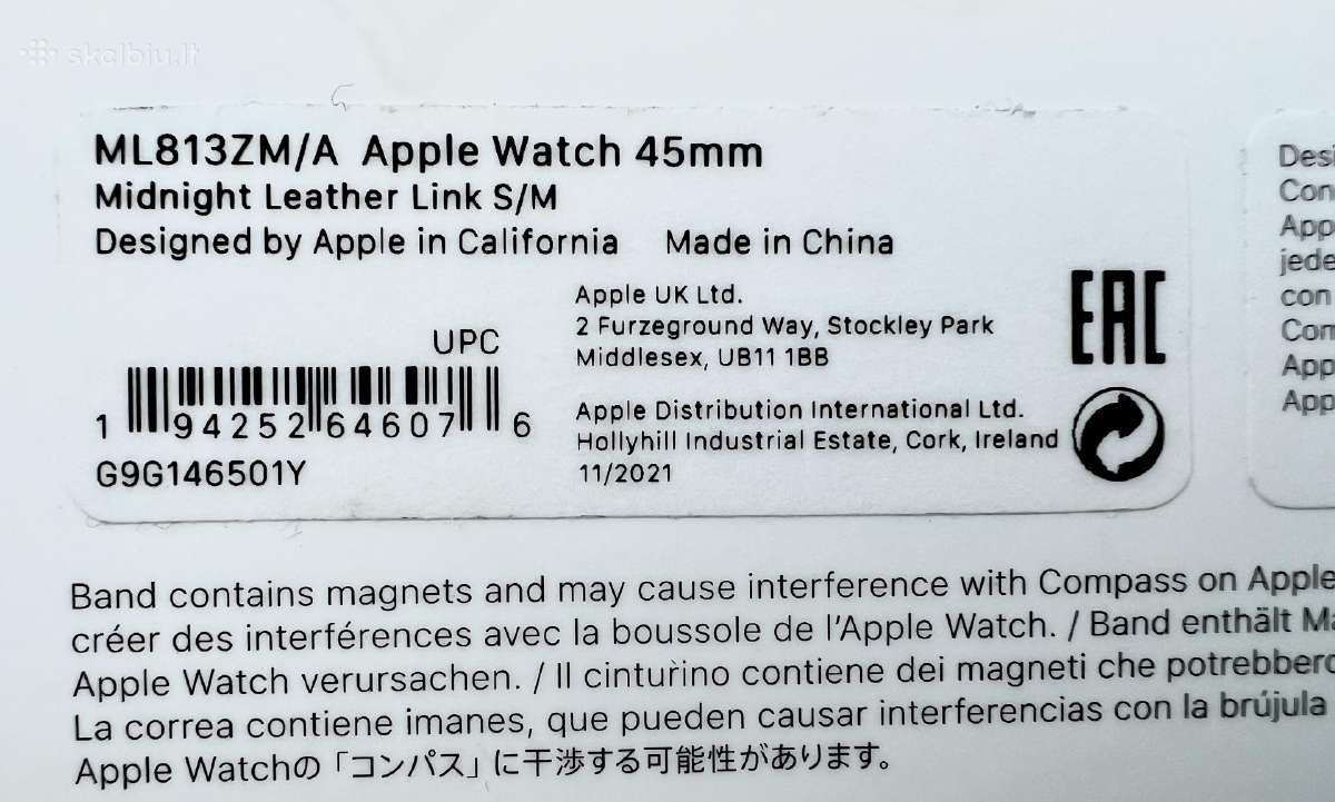 Originalus dirželis Apple Watch Leather Link 45 mm - nuotraukos Nr. 5