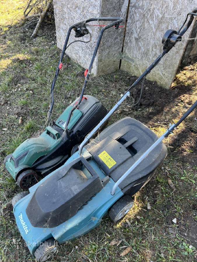 Veikiančios vejapjovės laidinės makita ir parkside