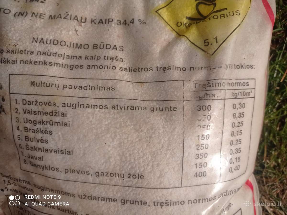 Amonio trąšos daržovėms, braškėms, vaismedžiams - nuotraukos Nr. 2