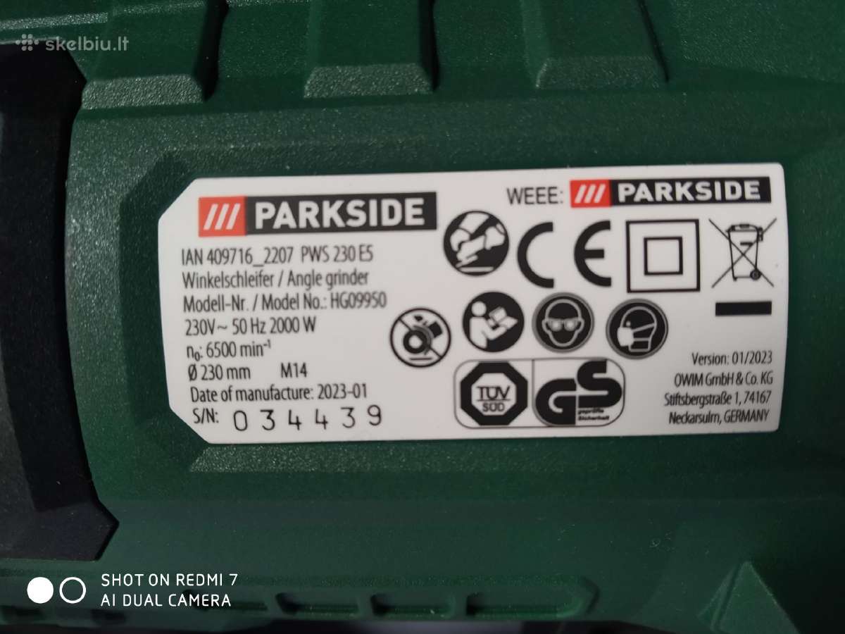 Metalo pjovimo,šlifavimo staklės Parkside. - nuotraukos Nr. 12