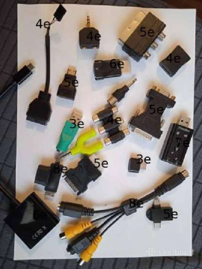 Ivairus Pc vidiniai kabeliai, adapteriai,perejimai