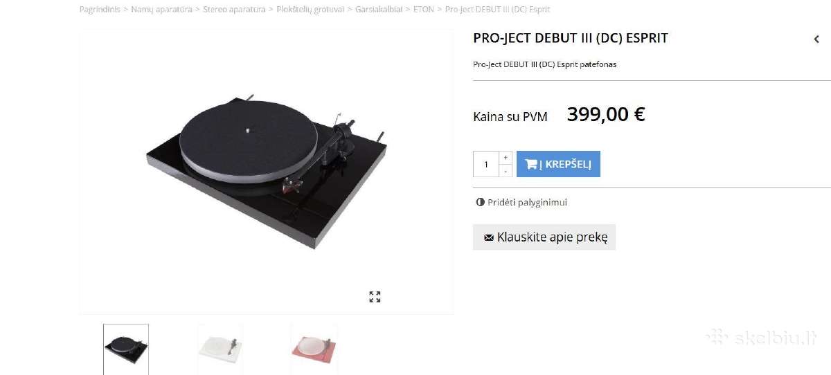 Naujas Ploksteliu grotuvas Pro Ject - nuotraukos Nr. 4