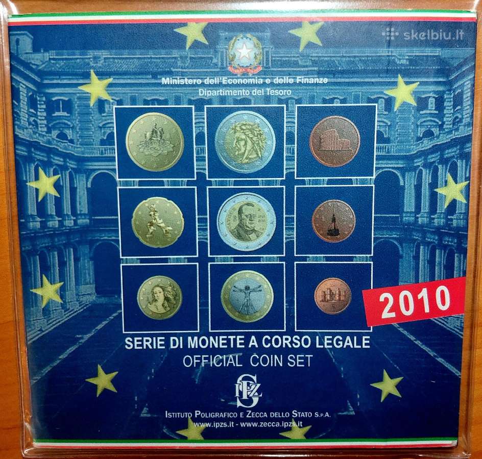 Parduodu Italija 2010 m. euromonetų rinkinį