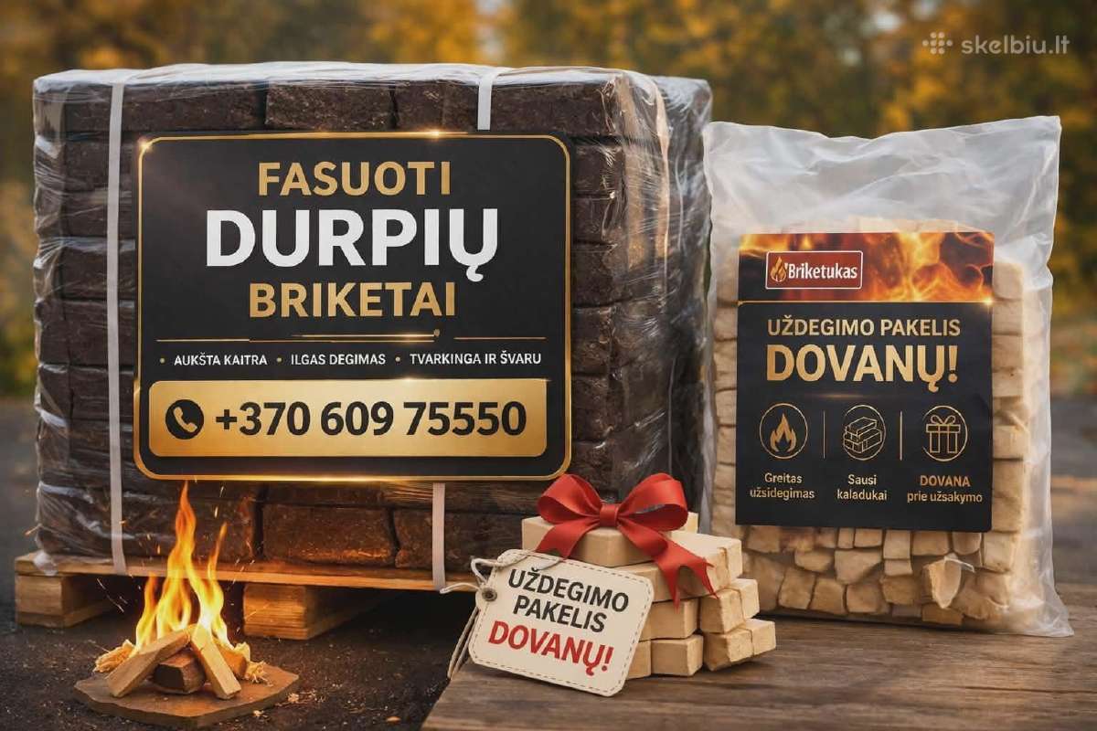 Fasuoti Durpių Briketai, Dovana* 260€