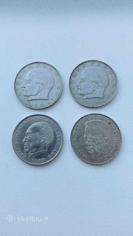 4 vnt. vokiškų 2 markių 1957-1990 m.