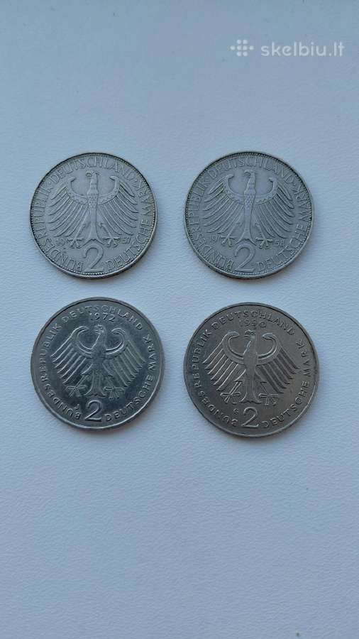 4 vnt. vokiškų 2 markių 1957-1990 m. - nuotraukos Nr. 2
