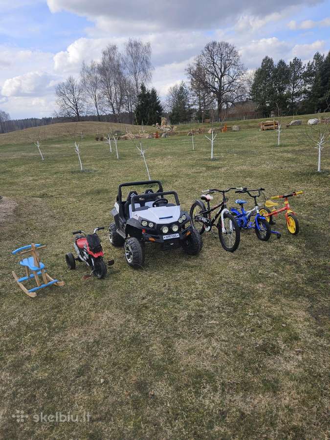 Vaikiškas autoparkas: dviračiai ir kt.