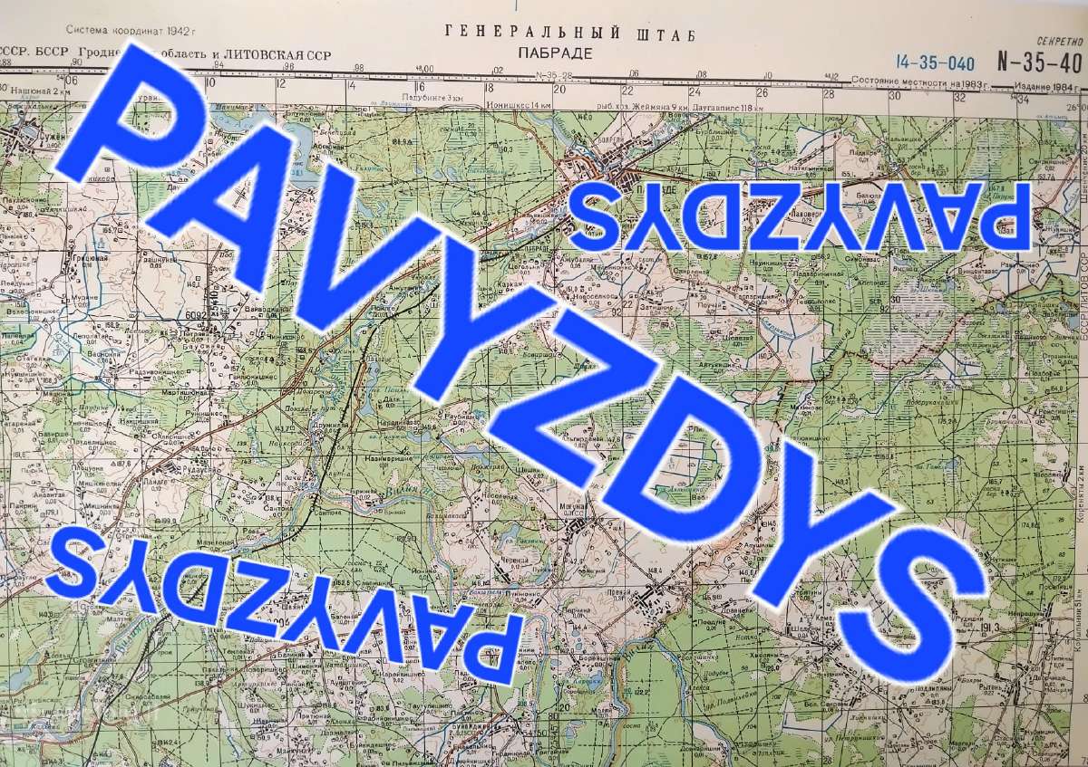 Pabradė topografinis žemėlapis 1983m. - nuotraukos Nr. 2