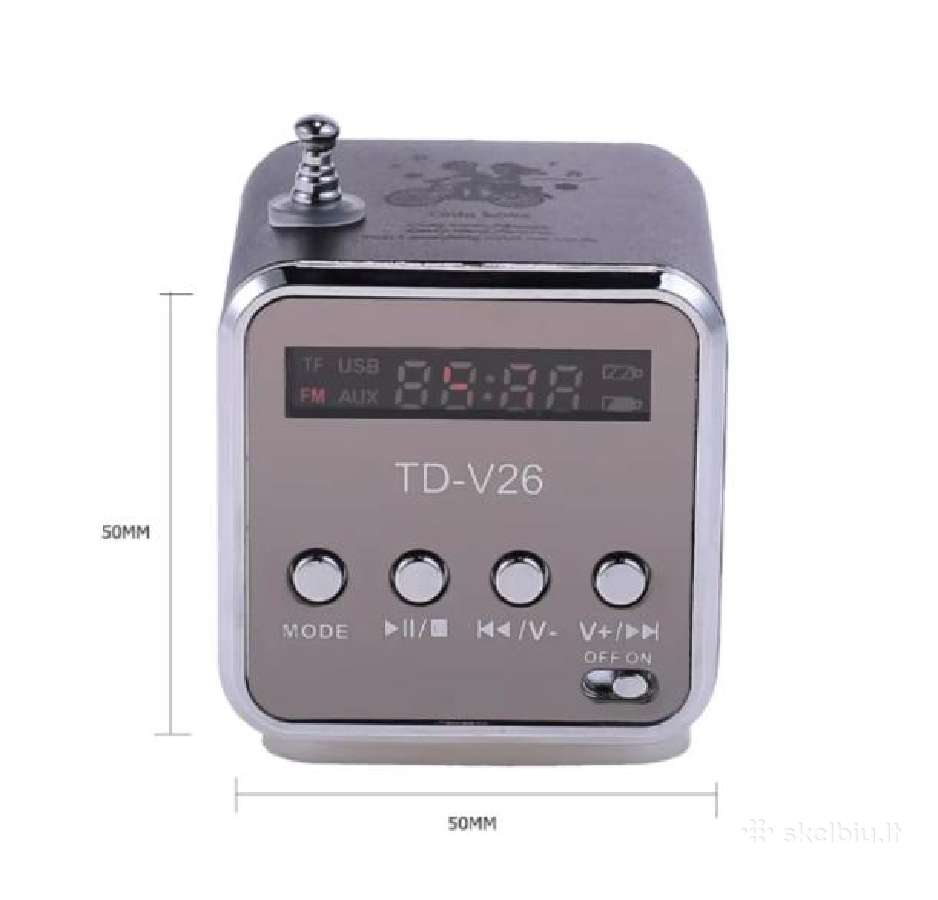 Radijas-kolonėlė Td-v26 (Microsd, Usb, Fm) - nuotraukos Nr. 3