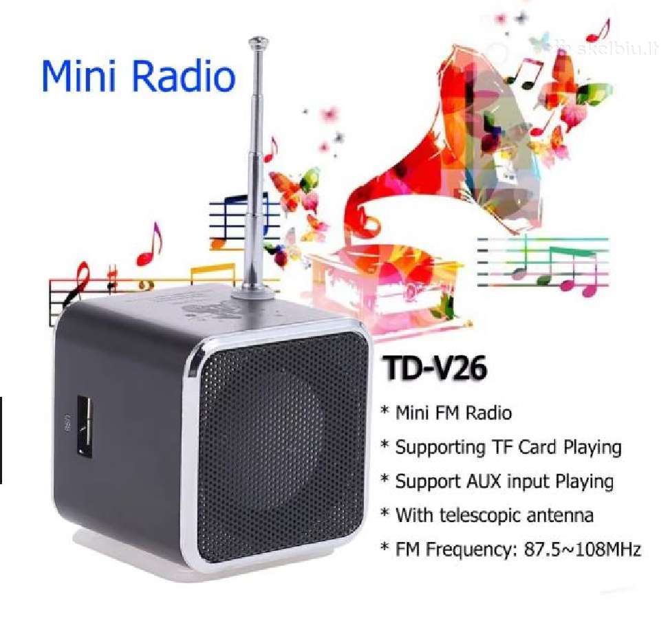 Radijas-kolonėlė Td-v26 (Microsd, Usb, Fm) - nuotraukos Nr. 6
