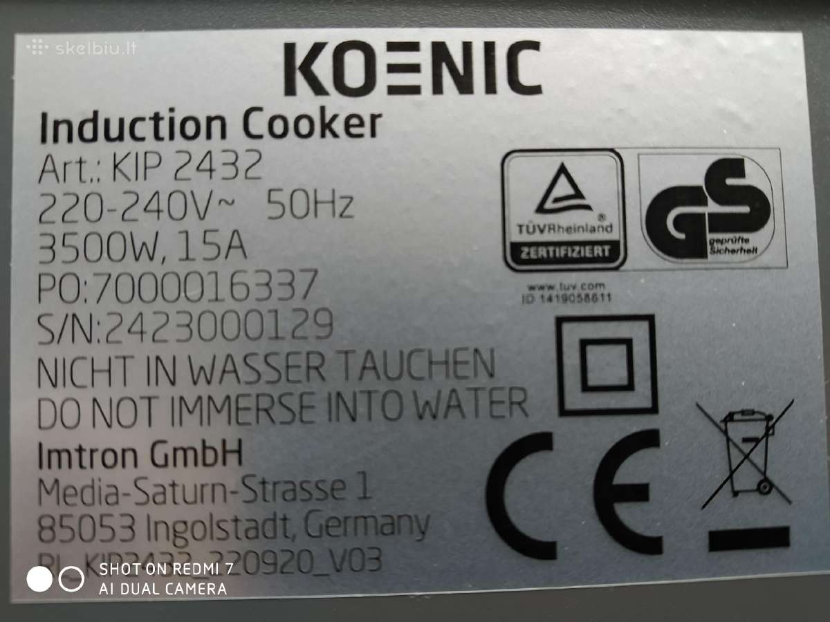 Indukcinė kaitlentė.1,2,4v. - nuotraukos Nr. 11