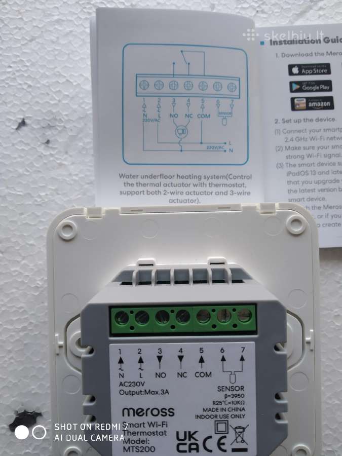 Grindų šildymo termostatas Meross(WiFi). - nuotraukos Nr. 4