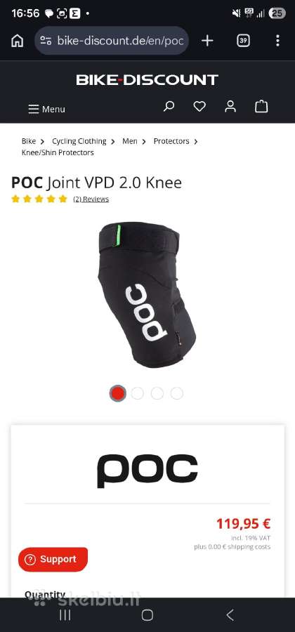 Alkuniu ir keliu apsaugos Poc Joint Vpd 2.0 L dydi