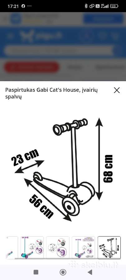 Vaikiškas 3 ratų paspirtukas – labai geros būklės - nuotraukos Nr. 4