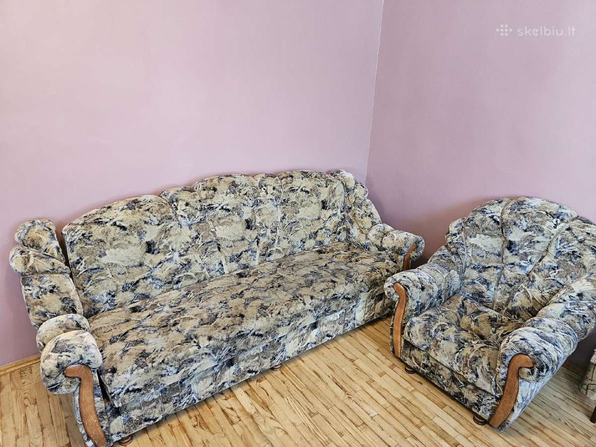 Svetainės baldai. Sofa, krėslas - nuotraukos Nr. 2
