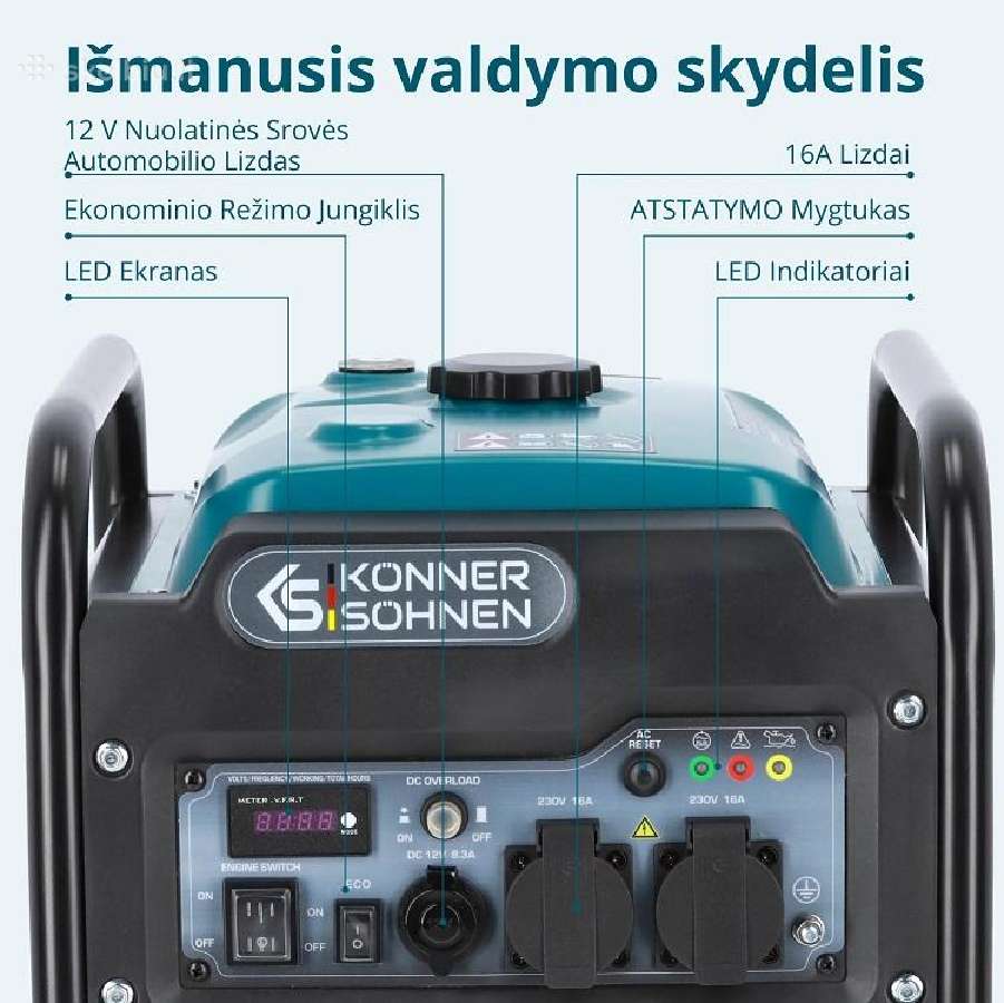 Benzininis inverterinis generatorius Ks 3300i - nuotraukos Nr. 11
