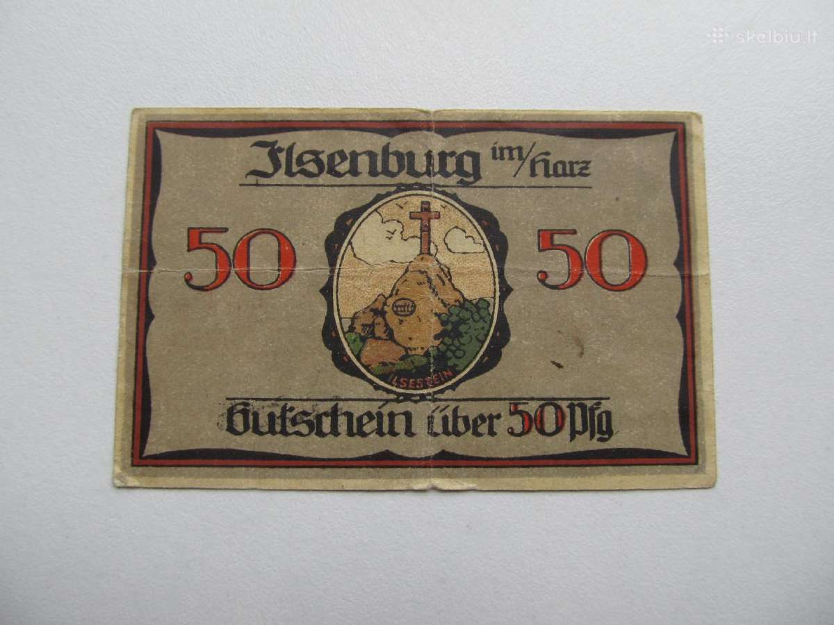 Notgeldas 50 pfennig , Ilsenburg Vokietija , 1920 - nuotraukos Nr. 2