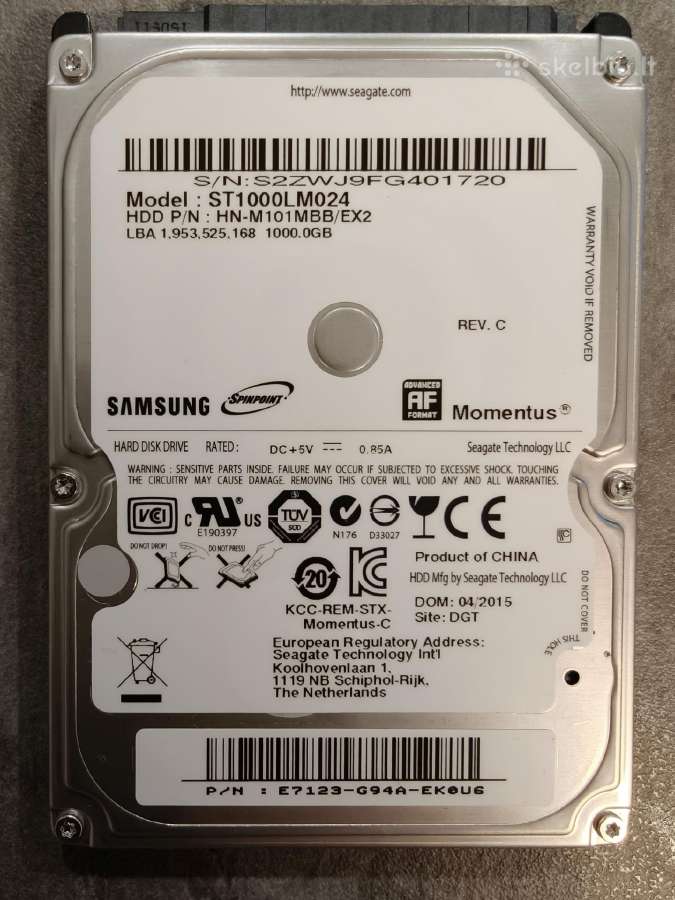 Naudoti 2.5 HDD diskai nuo 500 GB - 1000 GB - nuotraukos Nr. 2