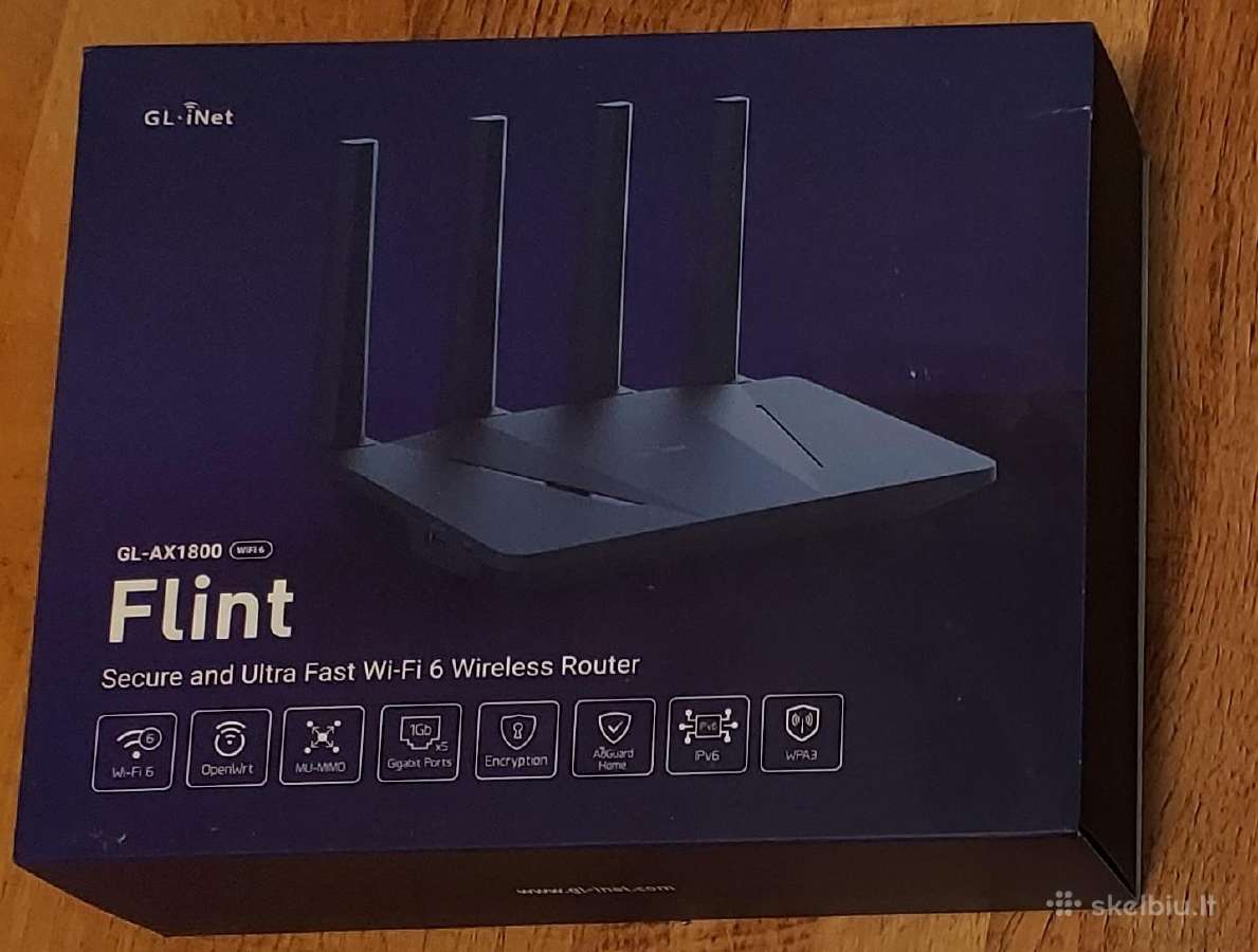Maršrutizatorius Flint Gl-ax1800, 1 Gbps