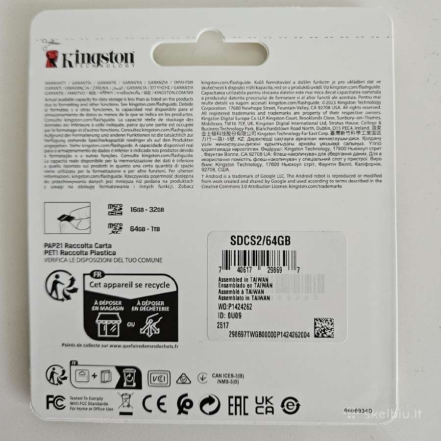 Atminties kortelė Kingston Canvas Select Plus 64gb - nuotraukos Nr. 2