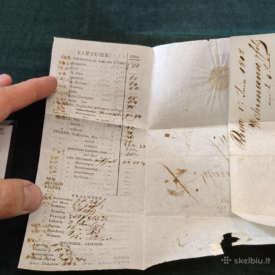 Laiškas 1818 metu Riga-memel / Klaipeda - nuotraukos Nr. 4
