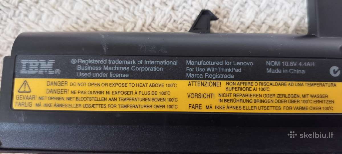 Lenovo Thinkpad Li-ion 10.8v 4.4ah baterija - nuotraukos Nr. 2