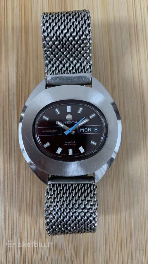 Vintažinis šveicariškas laikrodis Tressa automatic