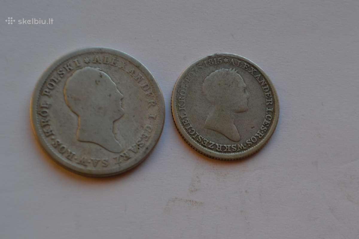 1 Zlotas1831 m. 2 zlotai 1823 m. - nuotraukos Nr. 2