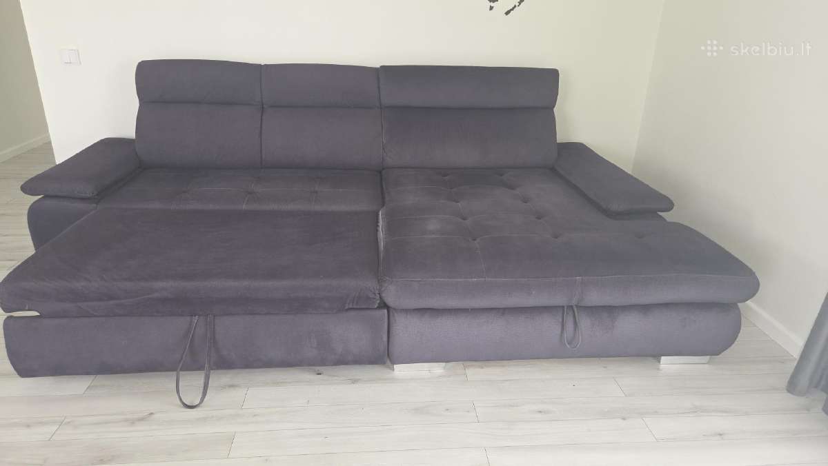 Veliūrinė sofa lova - nuotraukos Nr. 4