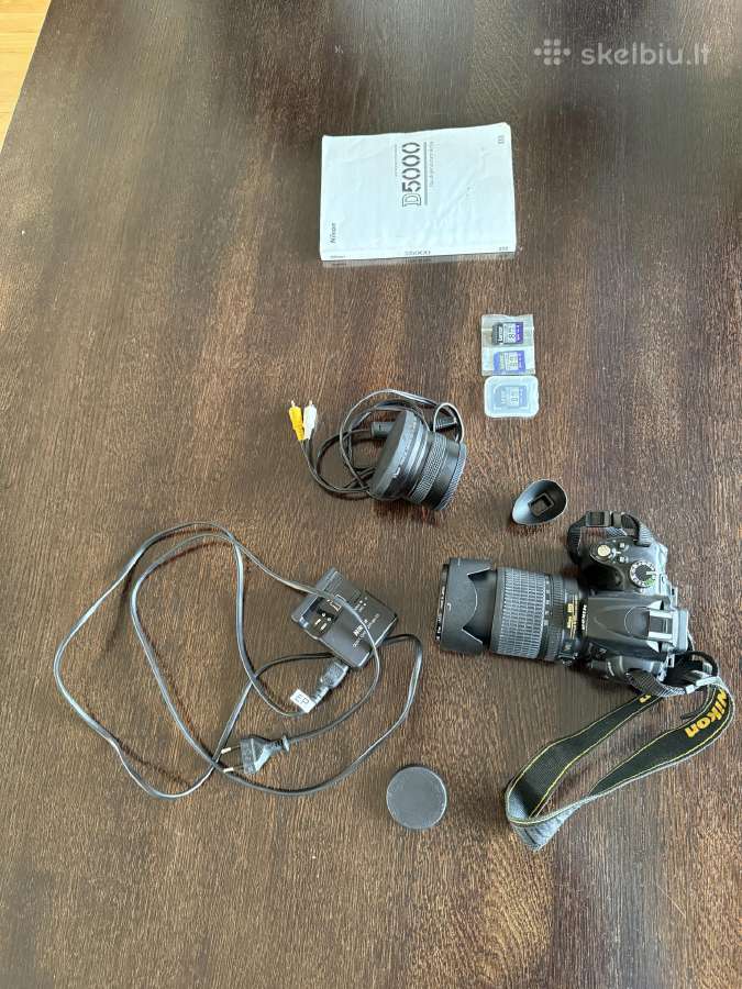 Nikon D5000 su objektyvu – pilnas komplektas, paru - nuotraukos Nr. 2