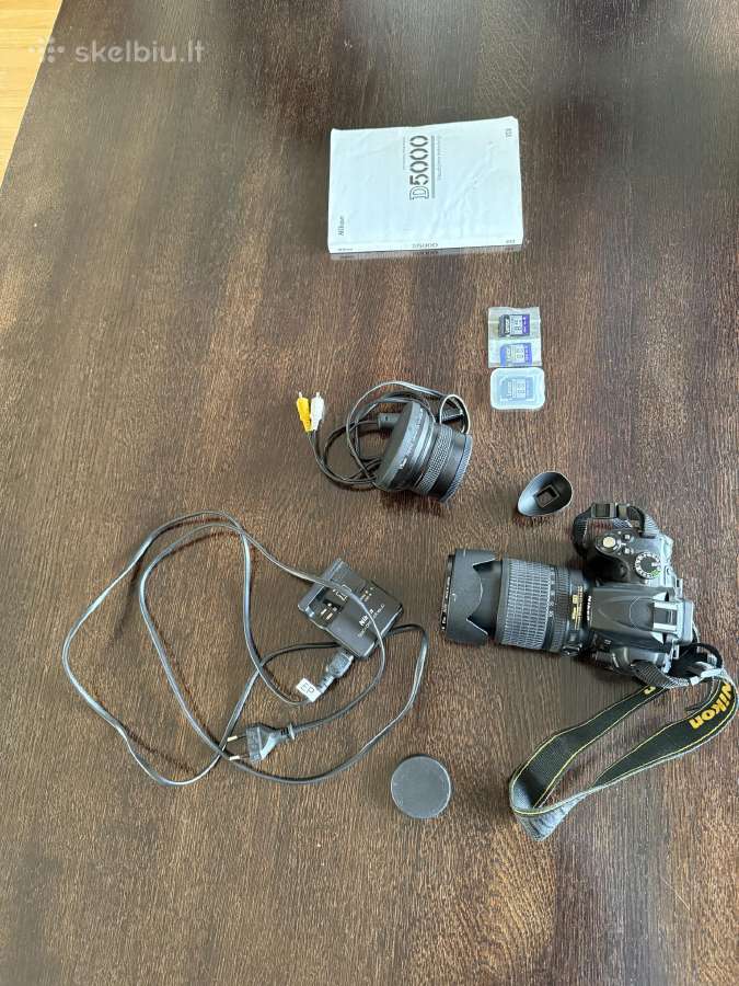 Nikon D5000 su objektyvu – pilnas komplektas, paru - nuotraukos Nr. 3