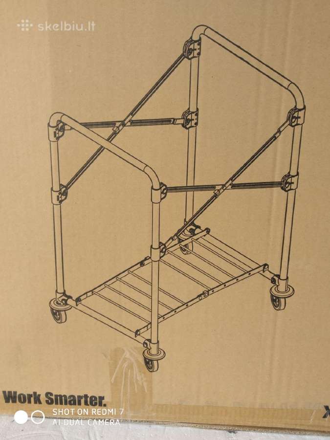 Rubbermaid sulankstomas vežimėlis 150 l.