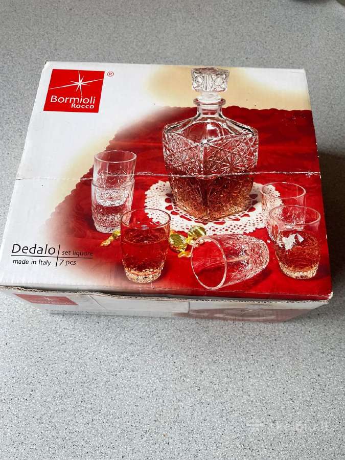 Bormioli Rocco dekanteris, stiklinės, taurelės
