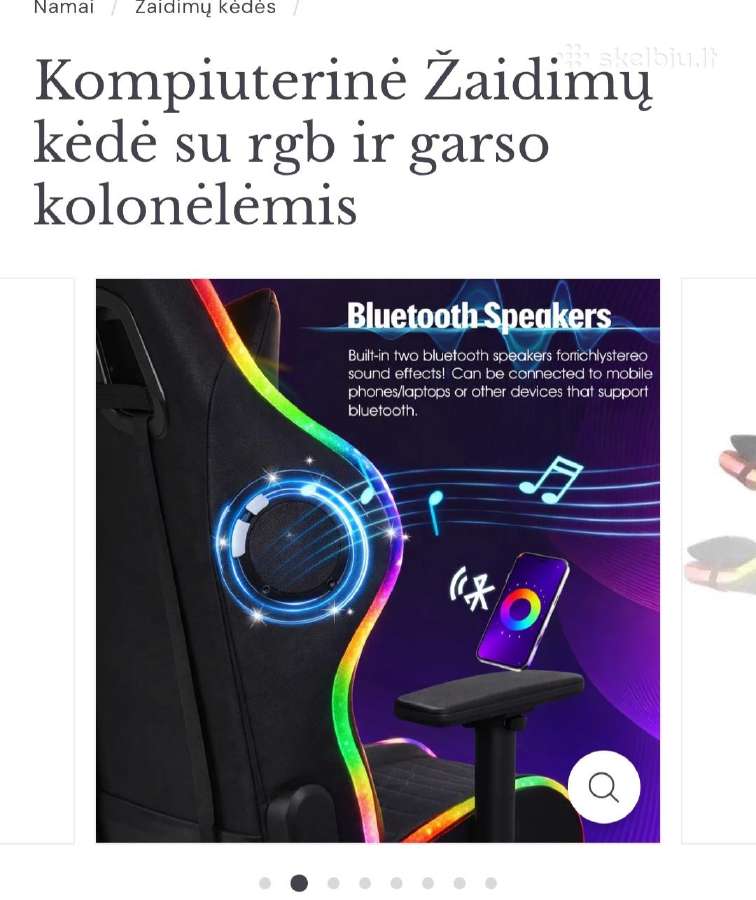 Kompiuterinė žaidimo kėdė su garso kolonėlėmis - nuotraukos Nr. 2