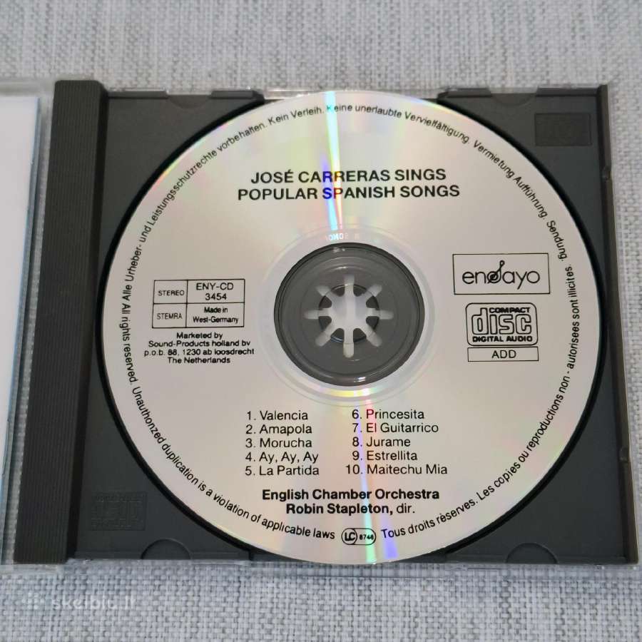 Jose Carreras - Sings Popular Spanish Songs (CD) - nuotraukos Nr. 3