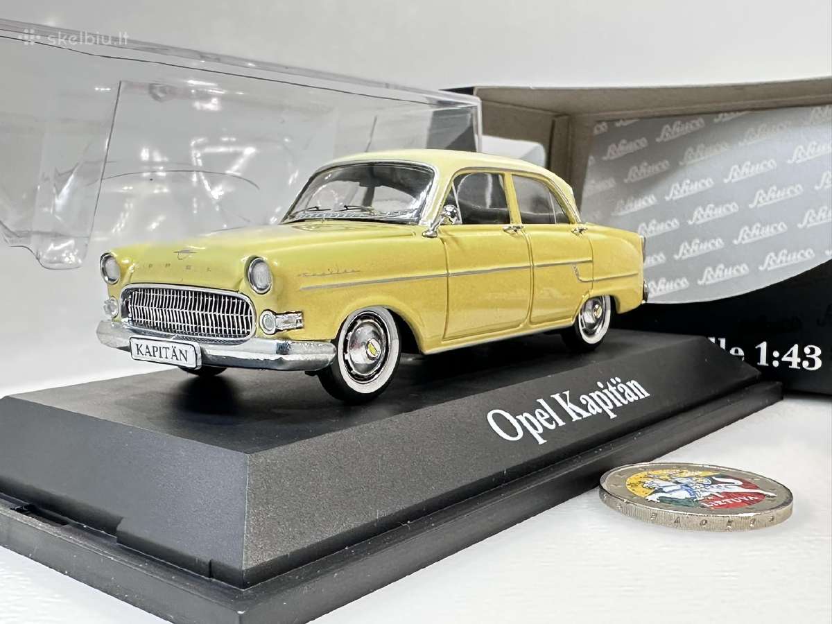Opel Kapitan 1956 geltona 1:43 Schuco Kolekcini