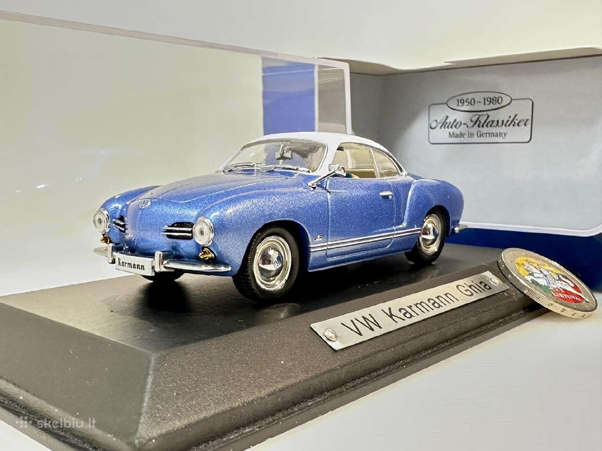 Volkswagen Karmann Ghia mėlyna-balta 1:43 Atlas