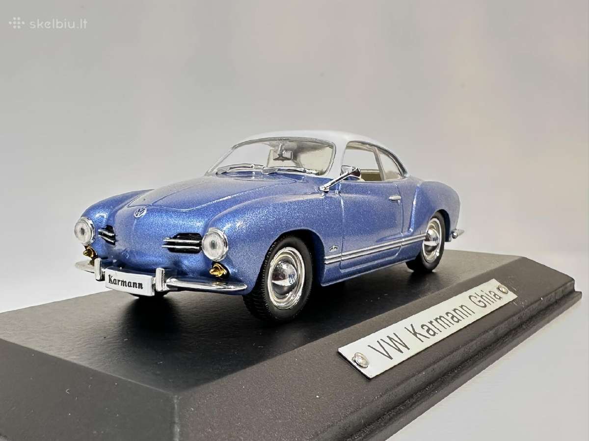Volkswagen Karmann Ghia mėlyna-balta 1:43 Atlas - nuotraukos Nr. 3