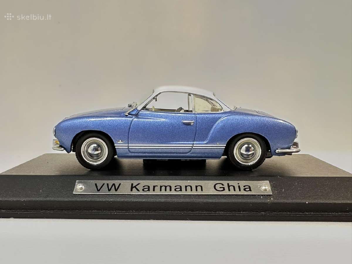 Volkswagen Karmann Ghia mėlyna-balta 1:43 Atlas - nuotraukos Nr. 4