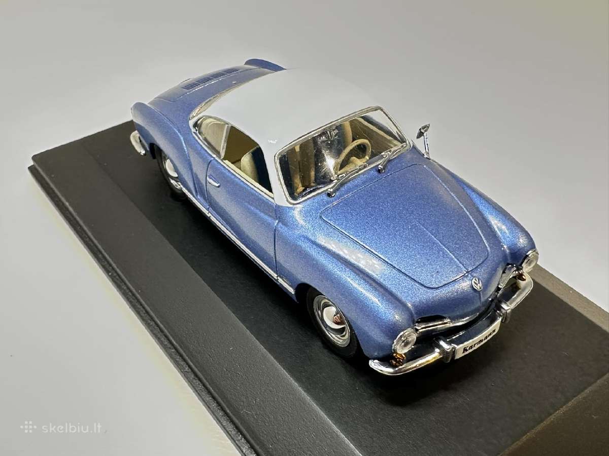 Volkswagen Karmann Ghia mėlyna-balta 1:43 Atlas - nuotraukos Nr. 6