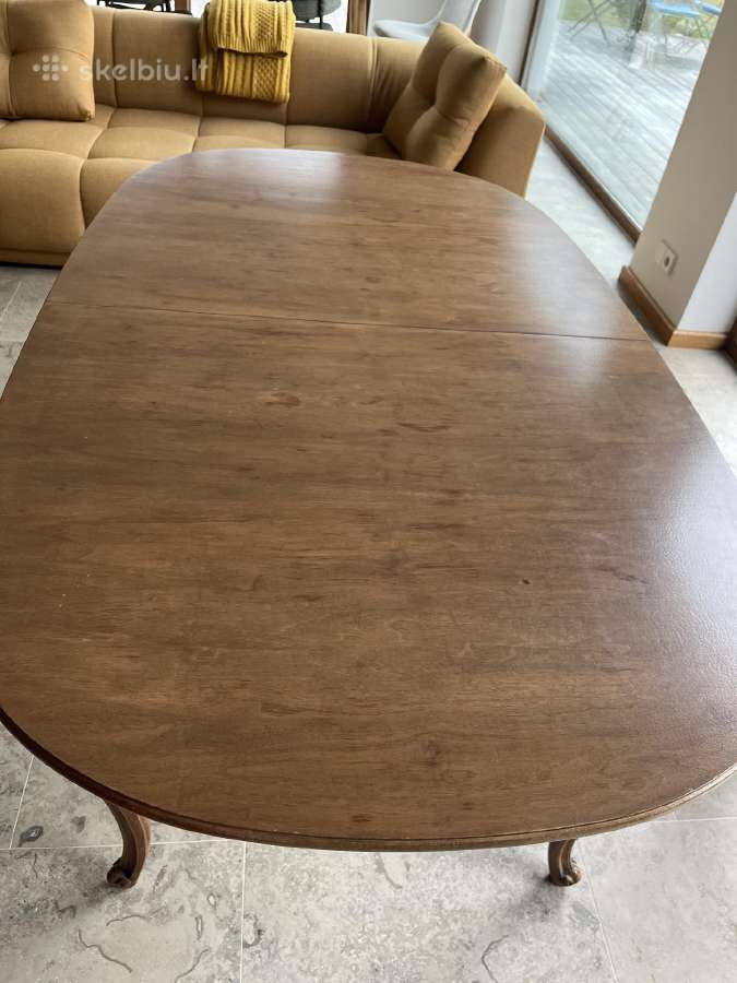 Senovinis stalas,170cm, transformuojasi ir 2 kėdės - nuotraukos Nr. 9