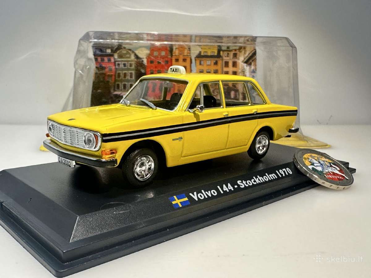 Volvo 144 Stockholm Taxi 1970 geltona 1:43 Leoni
