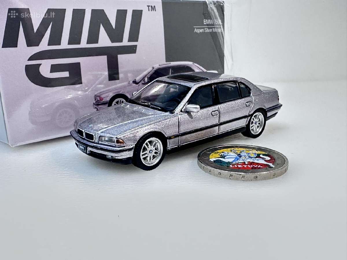 Bmw 750 il E38 Aspen Silver 2000 1:64 Mini GT K