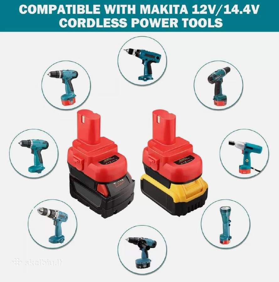 Adapteris skirtas "Dewalt" "Milwaukee" ir "Makita" - nuotraukos Nr. 7
