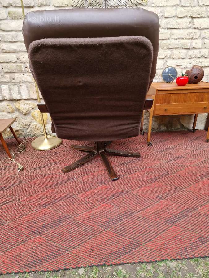 Vintažinis mid century modern odinis fotelis - nuotraukos Nr. 19
