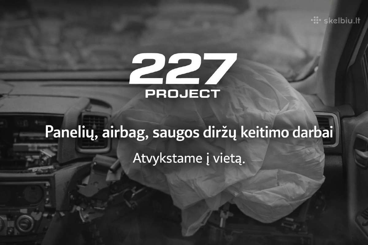 Mobilus panelių, airbag ir saugos diržų keitimas