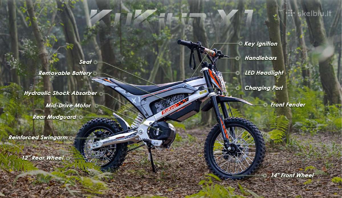 Kukirin X1 – Elektrinis krosinis motociklas 1000w - nuotraukos Nr. 18