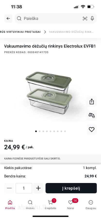 Electrolux vakuumavimo dėžučių rinkinys - nuotraukos Nr. 4