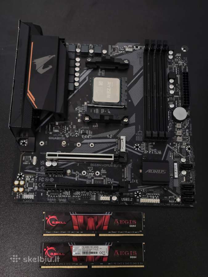 Ryzen 9 3900x komplektas, B550, 32gb RAM