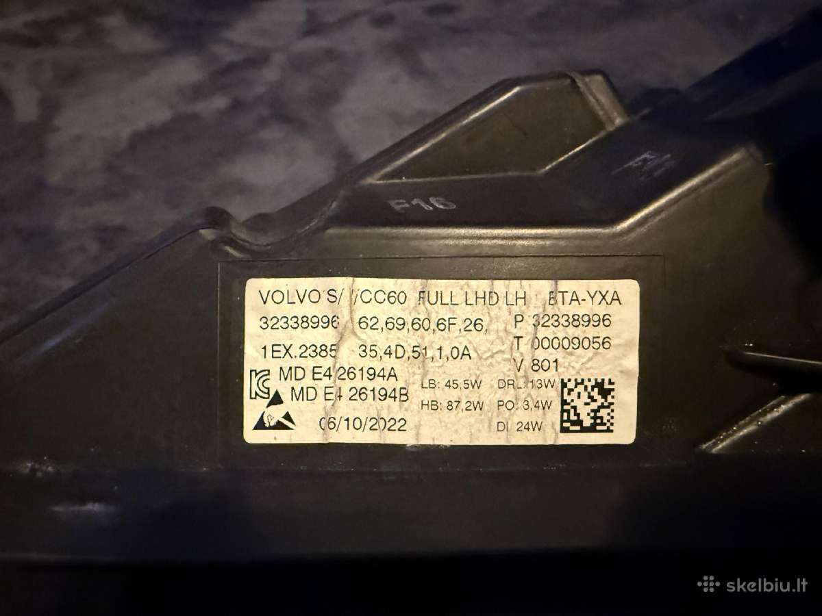 Volvo S60 “Active Full LED žibintas - nuotraukos Nr. 6